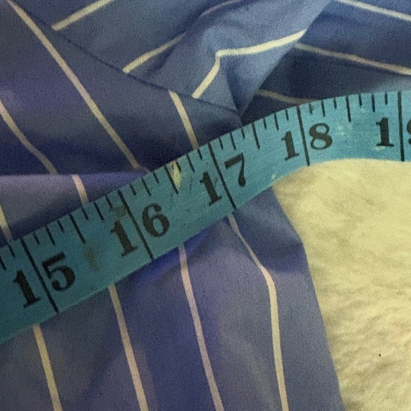 Express Striped Blue Midi Dress with Belt - Picture 6 of 8